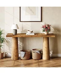 Slickblue Entryway Console Table in Solid Wood with Sturdy Cylindrical Legs
