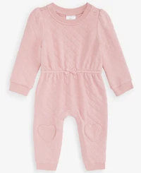 First Impressions Baby Girls' 0M-24M Quilted Heart-Patch Coverall, Macy's Exclusive
