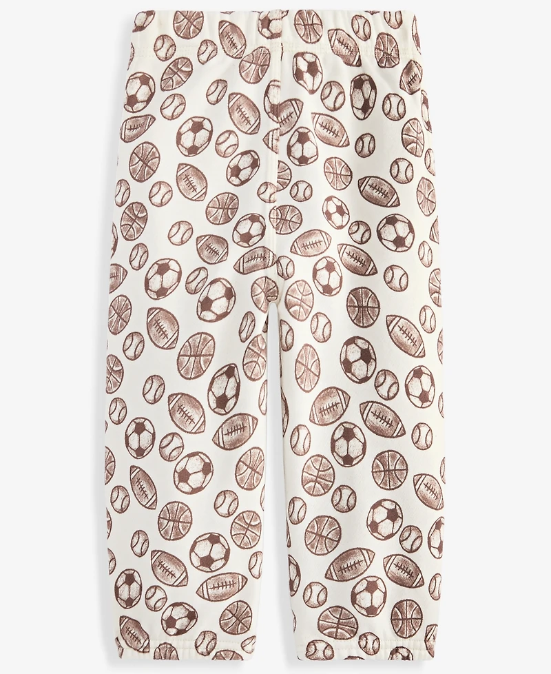 First Impressions Baby Boys' 3M-24M Mix & Match Sports-Print Fleece Jogger Pants, Macy's Exclusive