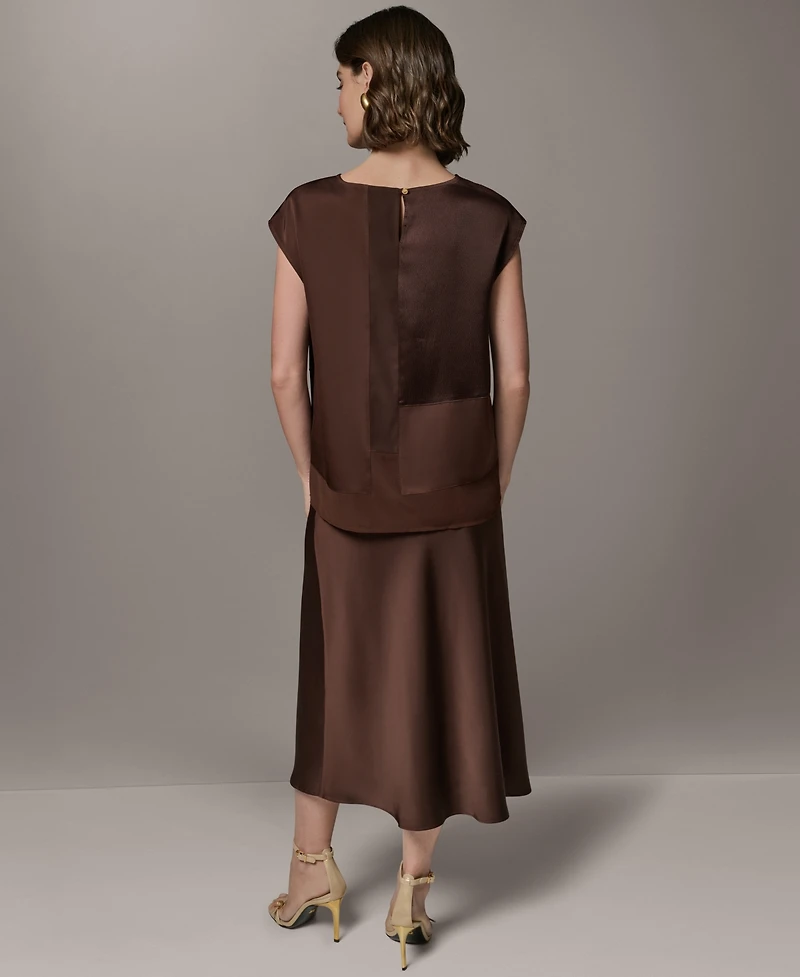 Donna Karan New York Petite Crewneck Sleeveless Blouse