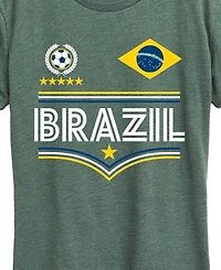 Hybrid Apparel Plus Brazil Soccer Jersey Graphic T-Shirt