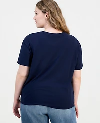 Rebellious One Trendy Plus Size Dachshund Bow Graphic T-Shirt