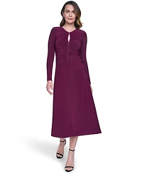 Vince Camuto Women's Shirred Long-Sleeve Dress