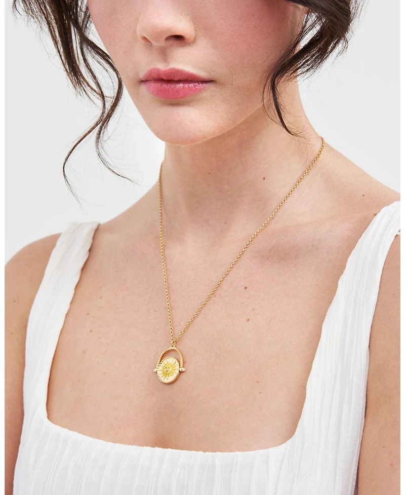 Fable England Gold Sun and Moon Spinner Necklace