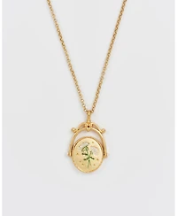 Fable England Women's Q Initial Queen Annes Lace Gold Spinner Chain Necklace