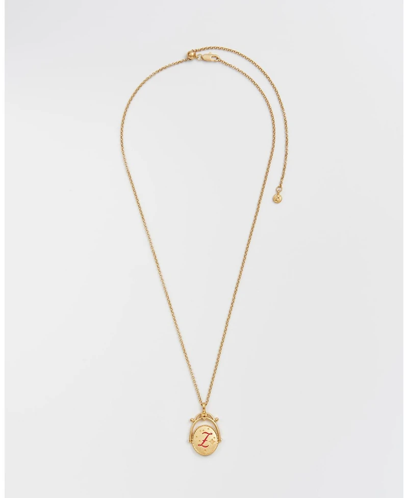 Fable England Z Initial Zigzag Clover Spinner Chain Necklace