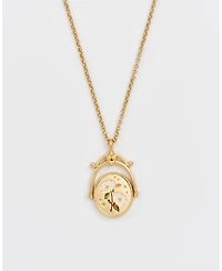 Fable England M Initial Magnolia Spinner Chain Necklace
