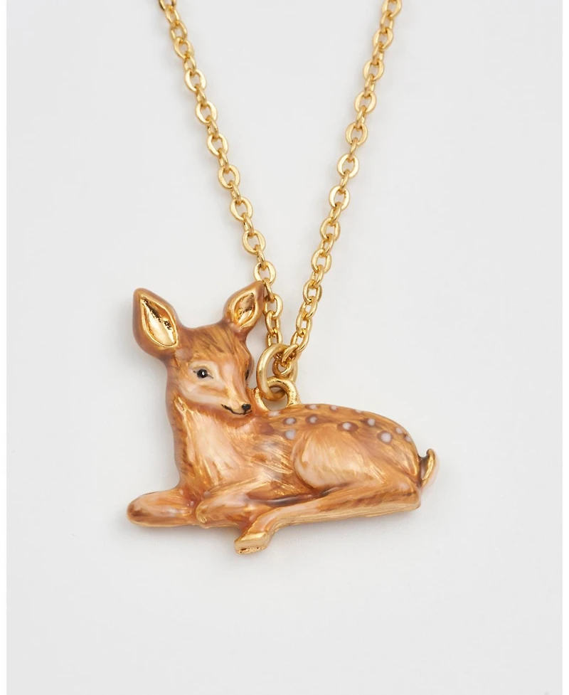 Fable England Resting Fawn Gold Chain Necklace