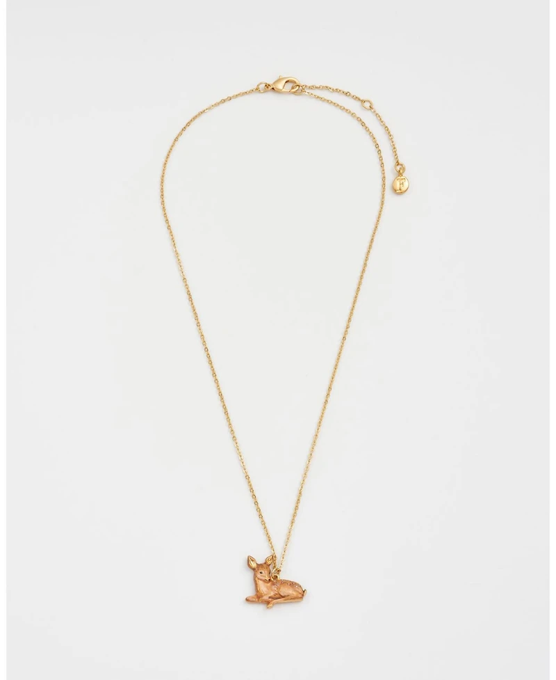 Fable England Resting Fawn Gold Chain Necklace