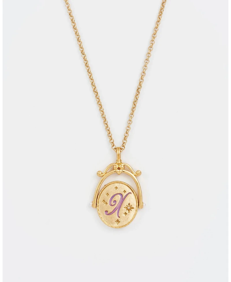 Fable England X Initial Xeranthemum Spinner Chain Necklace