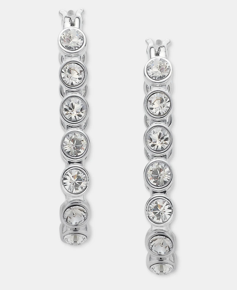 Givenchy Pave Oval Hoop Earrings