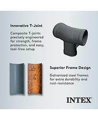 Intex Greywood Prism Frame 15'x48" Round Above Ground Outdoor Swimming Pool Set