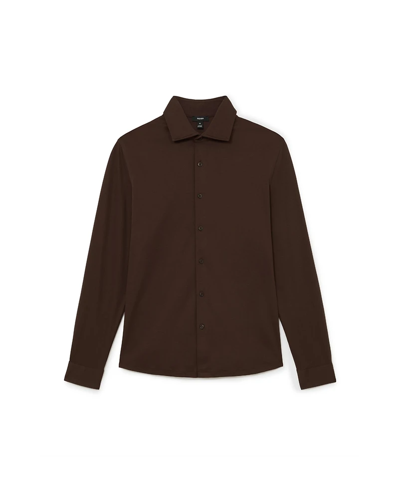 Reiss Men's Half-Button Cable-Knit Wool Shirt
