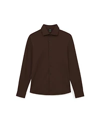 Reiss Men's Half-Button Cable-Knit Wool Shirt