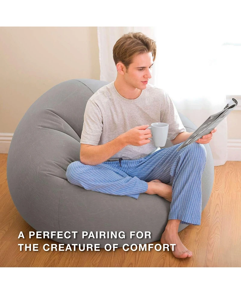 Intex Inflatable Contoured Corduroy Beanless Bag Lounge Chair