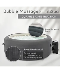 Intex SimpleSpa Bubble Massage 4 Person Inflatable Hot Tub with Insulated Cover