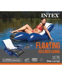Intex Inflatable Floating Comfortable Recliner Lounges with Cup Holders (2 Pack