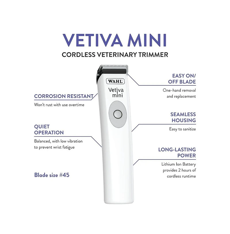 Wahl Professional Animal Vetiva Mini Cordless Veterinary Trimmer