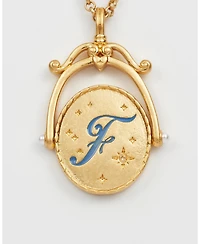 Fable England F Initial Forget-Me-Not Spinner Chain Necklace