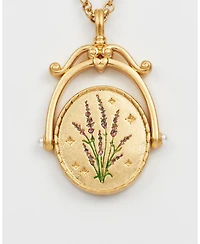 Fable England L Initial Lavender Spinner Chain Necklace