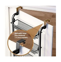 Gaomon Over The Door Pantry Organizer with Removable Baskets and Suction Cups, 4 Tier, Metal Storage Rack for Kitchen Closet Bathroom