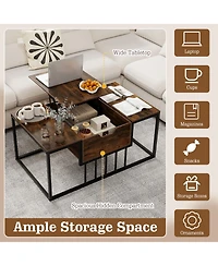 Gymax Lift Top Coffee Table Modern Center Table Accent Tea Table for Living Room