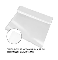 Sugift House Film 15 x 40 feet 6 Mil Polyethylene Plastic Cover Uv Resistant for Garden Crops