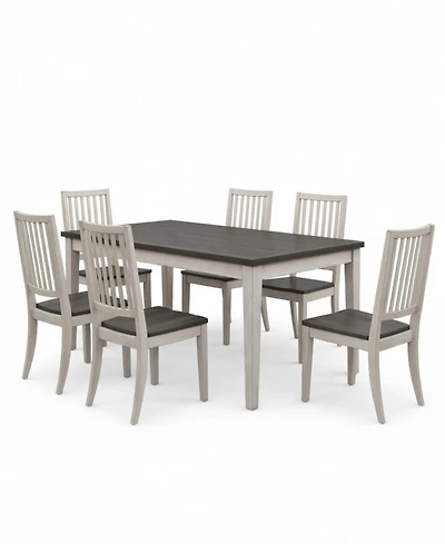 Dawnwood 7-Piece Wood Dining Table and Side Chair Set