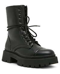 Madden Girl Women's Ariella Lace-Up Lug Combat Boots