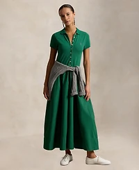 Polo Ralph Lauren Women's Hybrid Mesh Collar A-Line Dress
