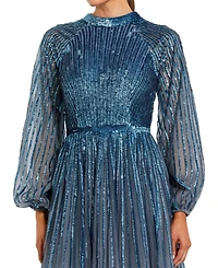 Mac Duggal Women's Ombre Beaded Bishop Sleeve A-Line Gown