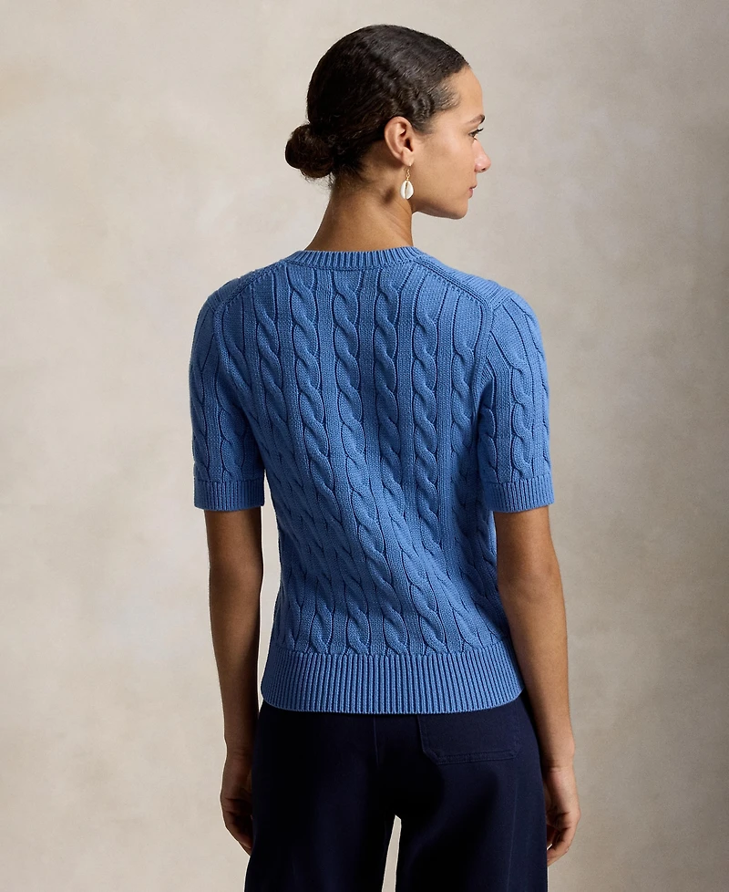 Polo Ralph Lauren Women's Cable-Knit Cotton Short-Sleeve Cardigan