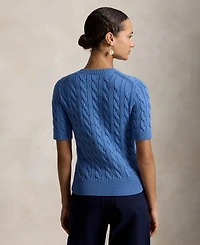 Polo Ralph Lauren Women's Cable-Knit Cotton Short-Sleeve Cardigan
