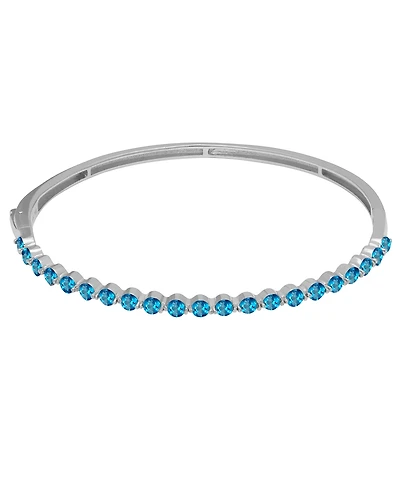 Macy's Blue Topaz (2.31 ct. t.w.) Bangle Bracelet in Sterling Silver