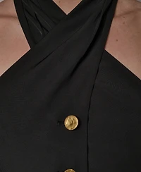 Donna Karan New York Petite Twist Halter Neck Dress