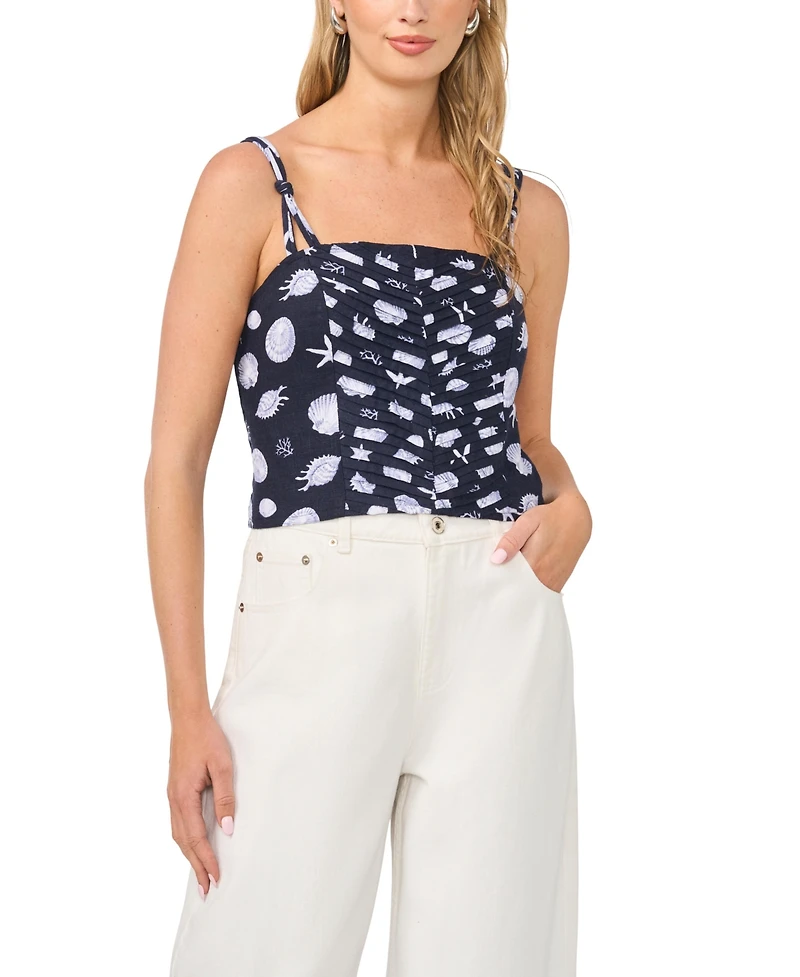 1.state Women's Rayon-Blend Pin Tuck Tank Top