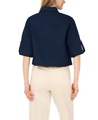 1.state Women's Cotton Boxy Button Down Shirt
