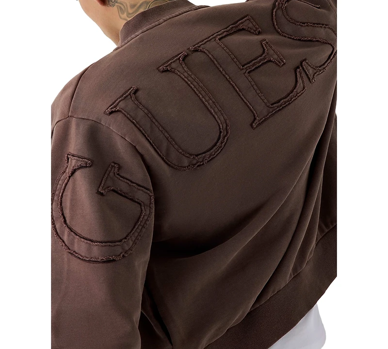 Guess Men's Zip Patch Logo Sweatshirt