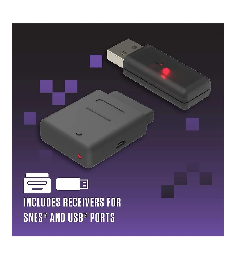 Retro-Bit Legacy16 2.4GHz Wireless Controller for Snes, Switch, and Usb Devices - Onyx
