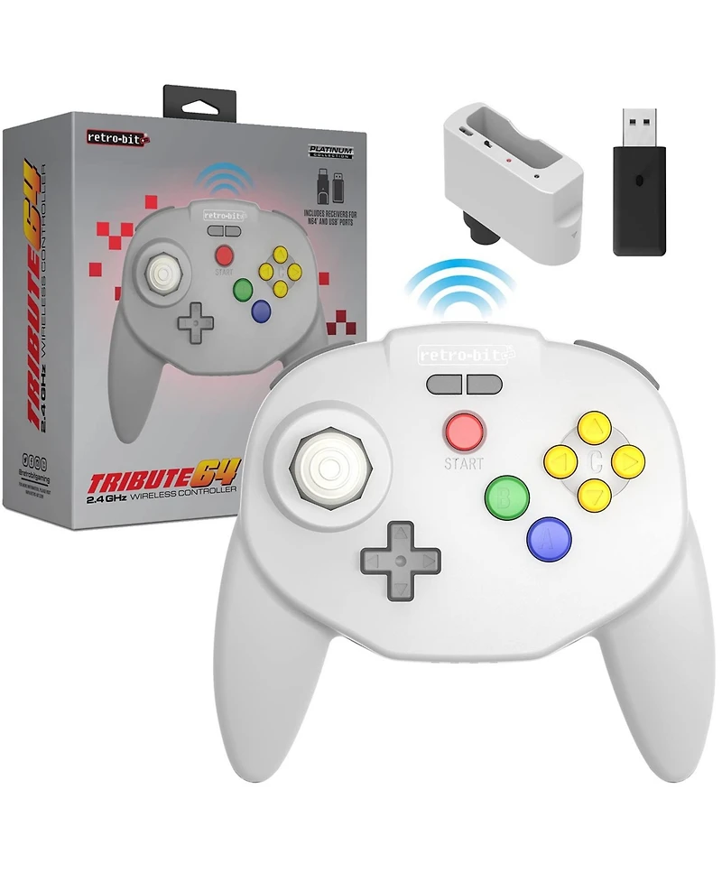 Retro-Bit Tribute 64 Wireless Controller for Nintendo 64, Switch Online, Pc, MacOS, RetroPie