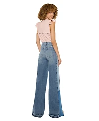 KanCan Women's Clover High Rise Wide Leg Jeans
