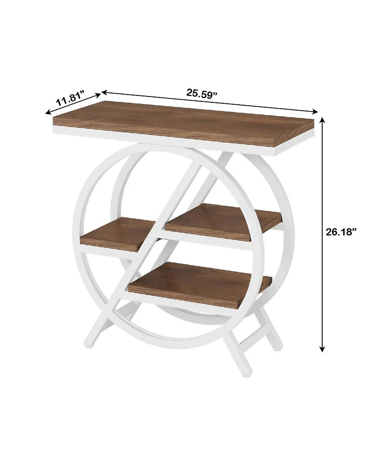 Slickblue 4 Tier End Table with Storage Shelves for Small Spaces