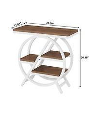 Slickblue 4 Tier End Table with Storage Shelves for Small Spaces