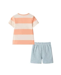 Andy & Evan Toddler Boys Toddler/Child Striped Crab Graphic Pocket Tee Set