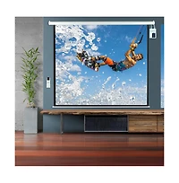 Pyle 84 inch Motorized Projector Screen, Electronic Automatic Projection Display, Includes Remote Control