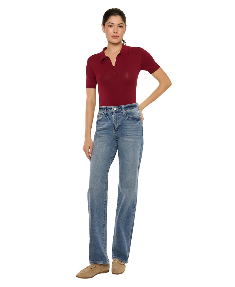 KanCan Women's Ophelia High Rise True Straight Jeans