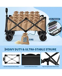 gaomon 460LBS Weight Capacity Foldable Wagon Carts for Outdoor Storage, Groceries, Shopping, Camping, Sports