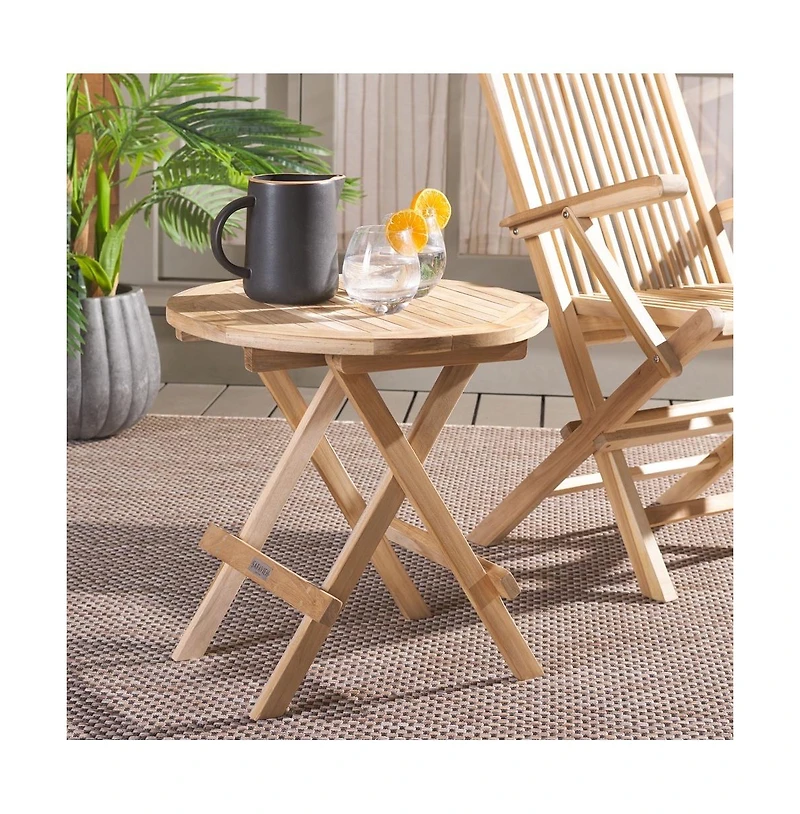 Safavieh Rory Teak Folding Round Outdoor Table