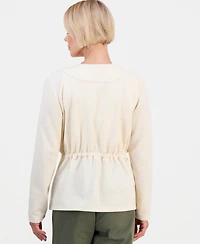 Style & Co Petite Luxsoft Tied-Lapel Knit Jacket, Macy's Exclusive