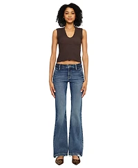 KanCan Women's Usa Juniors' Delcie Mid-Rise Bootcut Jeans